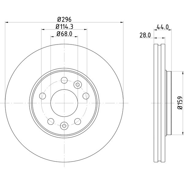 Pair MINTEX Brake Discs V 296 : 5 image
